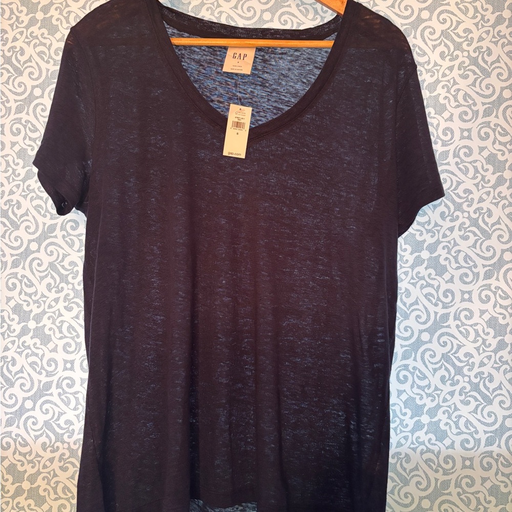 GAP Navy Women's Linen Oversized Top